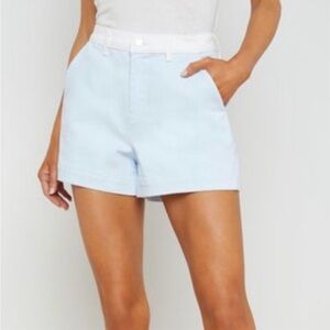 L'AGENCE Sky Blue High Waist Women's Shorts